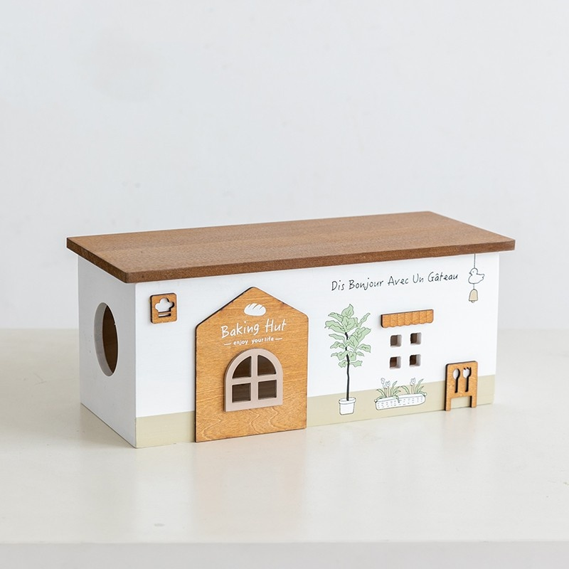 Wooden Box for High-Traffic Kitchen Tissue and Toilet Paper Roll Dispenser Areas