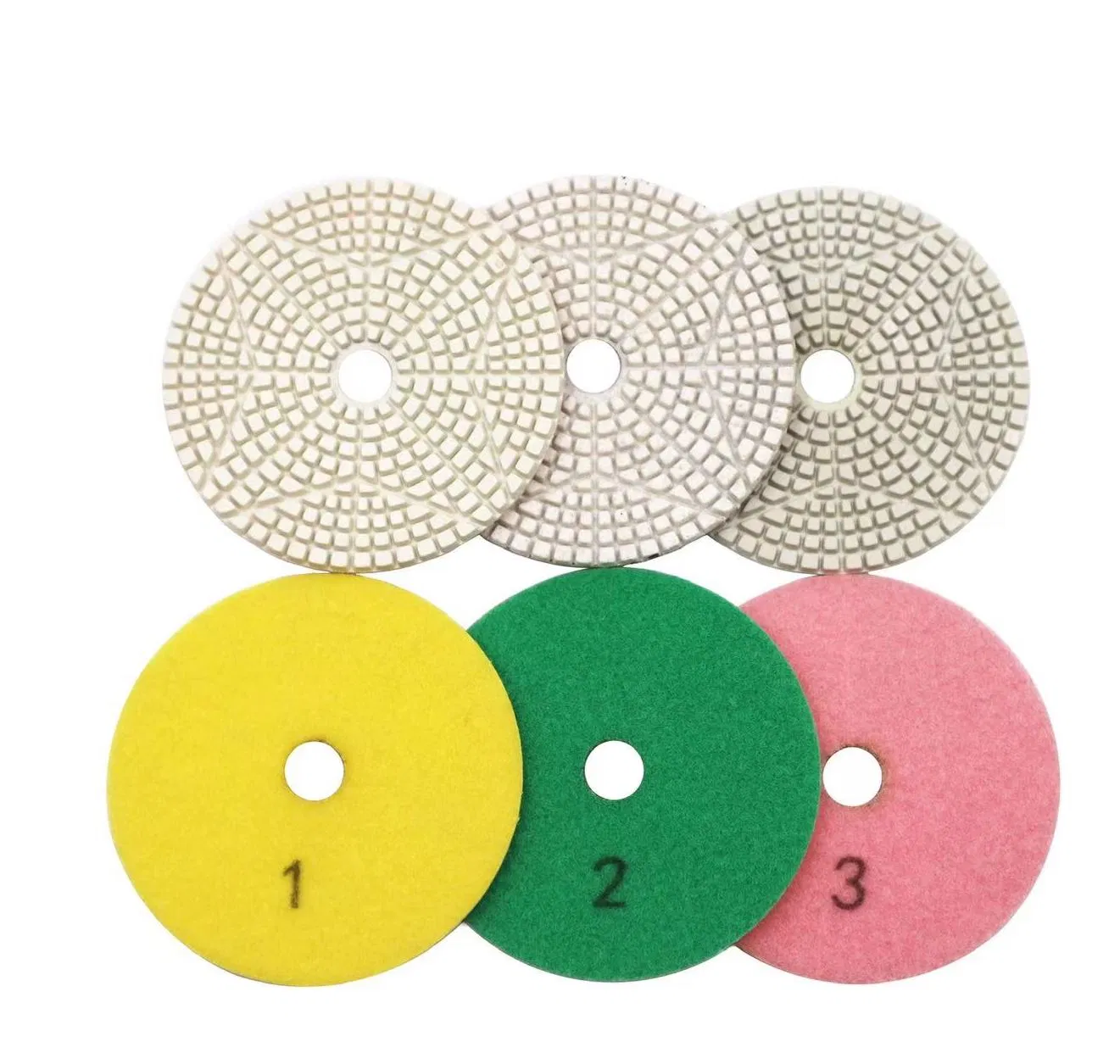 Joytech 3 Step Polishing Pads Diamond Resin for Stone Granite Marble Concrete Terrazzo High Quality CE Certification