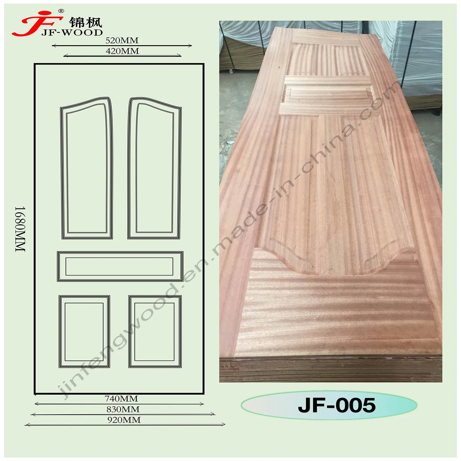 Skindoor Melamine Faced Doorskin 840*2150*3mm