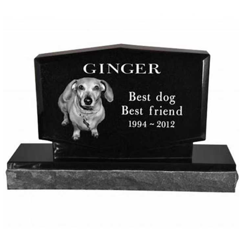 Natural Stone Granite Pet Memorial Cat Dog Headstone Pet Black Granite Monuments