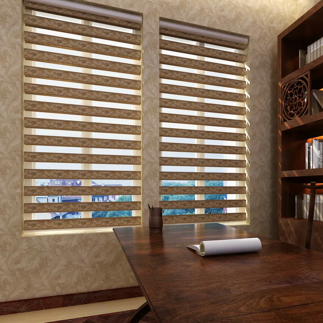 Wholesale Window Blinds Polyester Fabric Dustproof Zebra Roller Blind