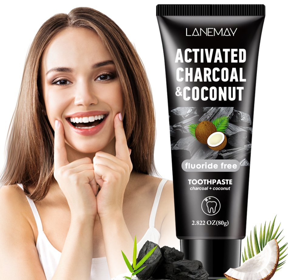 Coconut Charcoal Teeth Whitening Toothpaste Oral Hygiene Cleaning Pasta Dental Tooth Whitener Blanchiment Dentaire Coconut Charcoal Toothpaste