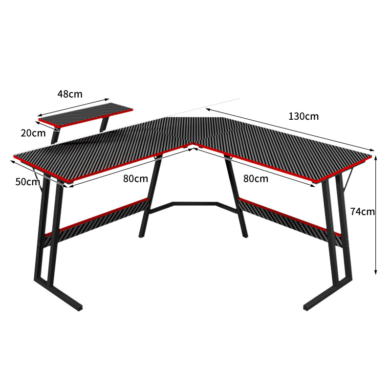Wholesale L Shaped Computer Corner PC Game Table Vertical Stand Gaming Desk for Home Office Study