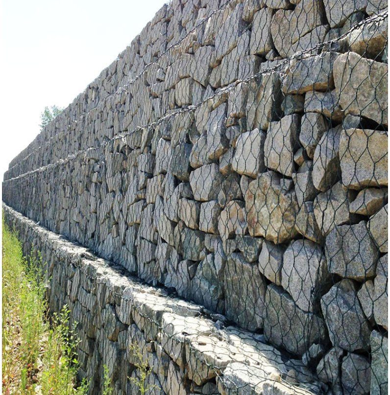 Low Carbon Steel Wire Dam Rockfall Netting Hexagonal Protection High Zinc Coated Gabion Mesh Cage Basket Factory River Flood Prevention and Landslide Protection