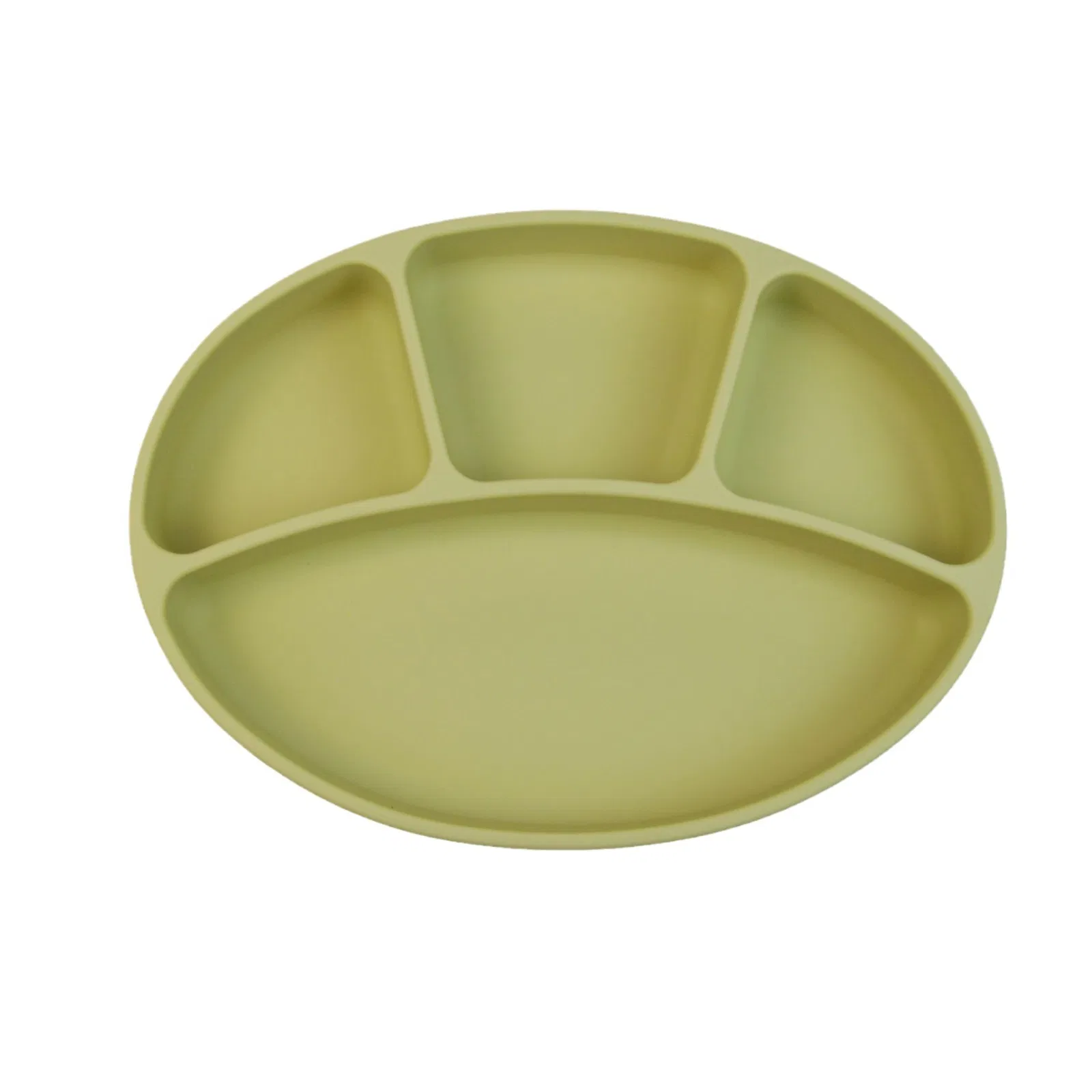 4 Cells Cute Design Children Use Toddlers Feeding Silicone Baby Plates