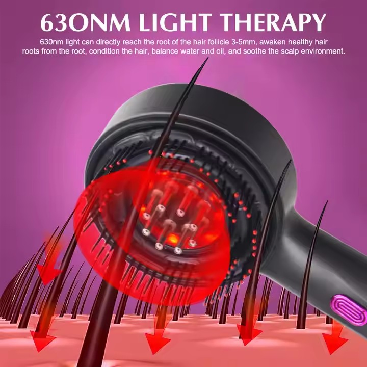 2 in 1 Electric Oil Applicator Electric Infrared Anti-Hair Loss Microcurrent Laser Massage Comb Hair Scalp Brush