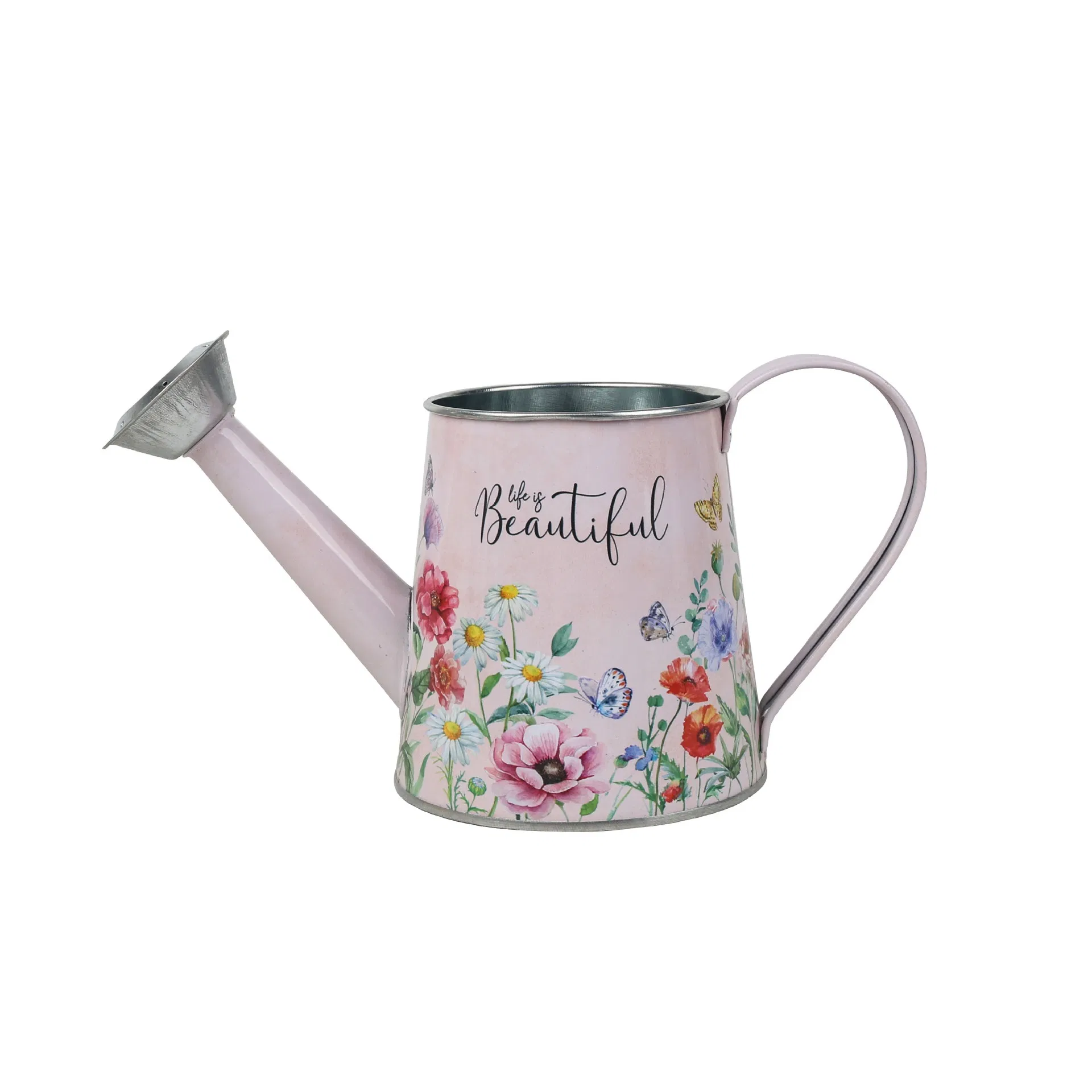 Custom Metal Watering Can with Floral Design for Gardening and Home Decor