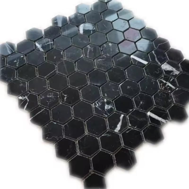Nero Black Marble Mosaic Tile Hexago Brick Bathroom Tile/Kitchen Backsplash/Veneer Wall
