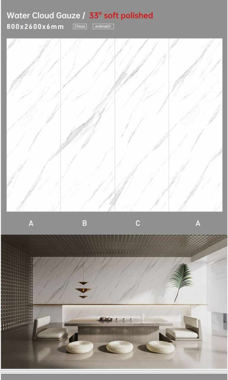 Calacatta White Modern Marble Porcelain Wall Sintered Stone Panel Artificial Sintered Stone Slabs