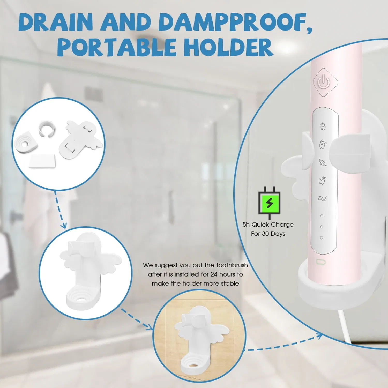 Fast Charging 5 Modes Oral Care Whitening Electric Toothbrush for Adult