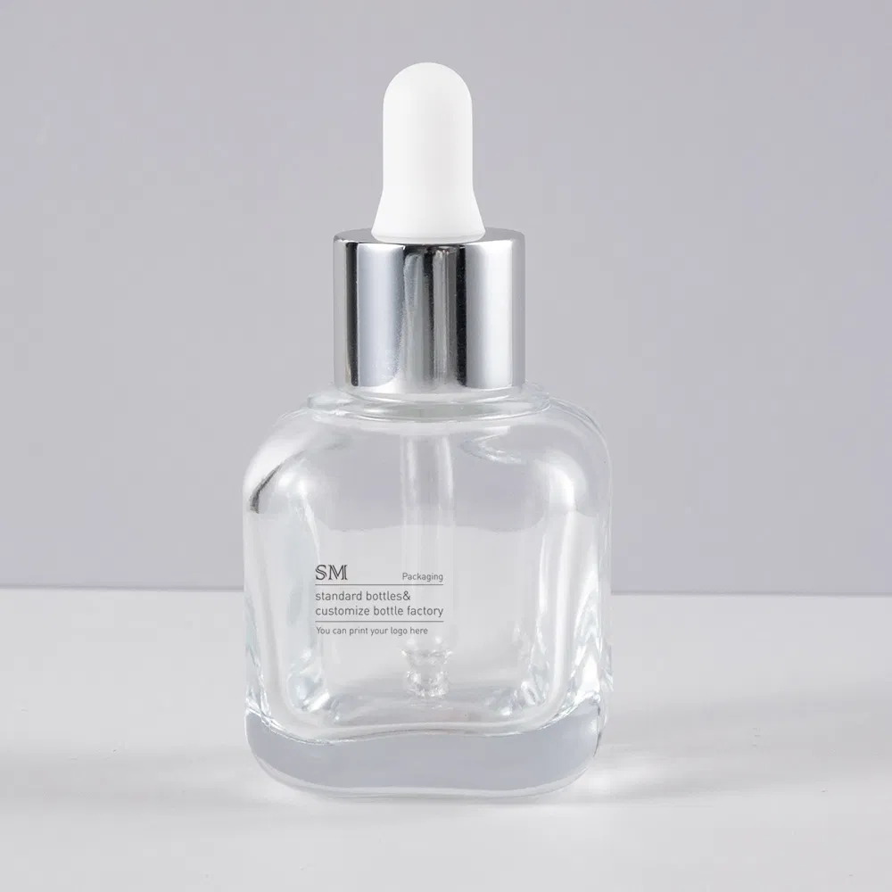 10ml 20ml 30ml 40ml 50ml 60ml 100ml Empty Frosted Amber Flat Shoulder Eye Dropper Essential Oil Serum Bottles with Pipette