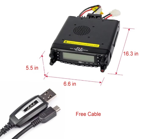 Tyt Th-7800 Mobile Radio 50W Transceiver Dual Band 136-174/400-480MHz Two Way Radio Truck Long Range