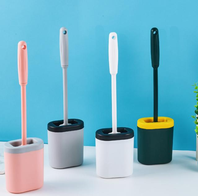 Bathroom Cleaning Tool Durable Bristle Silicone Wall Mounted Toilet Brush