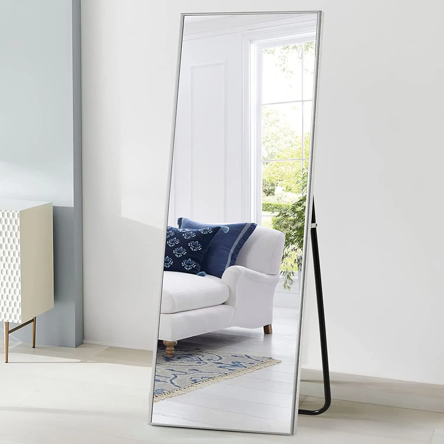 Factory Direct Salon Hotel Decoration Black Rectangle Metal Framed Wall Hanging Make-up Dressing Mirror