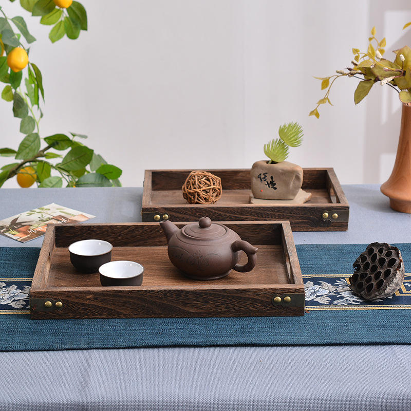 Multi-Functional Paulownia Wood Serving Tray for Dried Fruit Coffee and Snacks