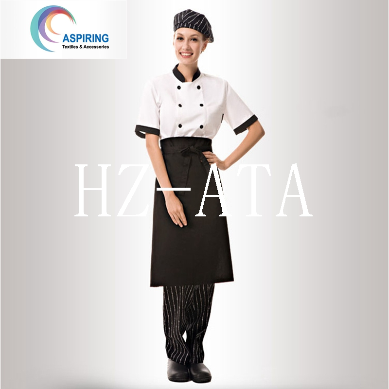 Commercial 3 Pockets Waist Apron Restaurant Waitress Waiter Half Aprons