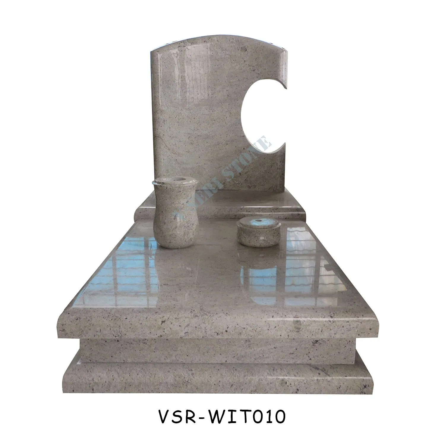 G623 Grey Granite Cemetery Head Stones Marble Cemetery Headstones with Pillar