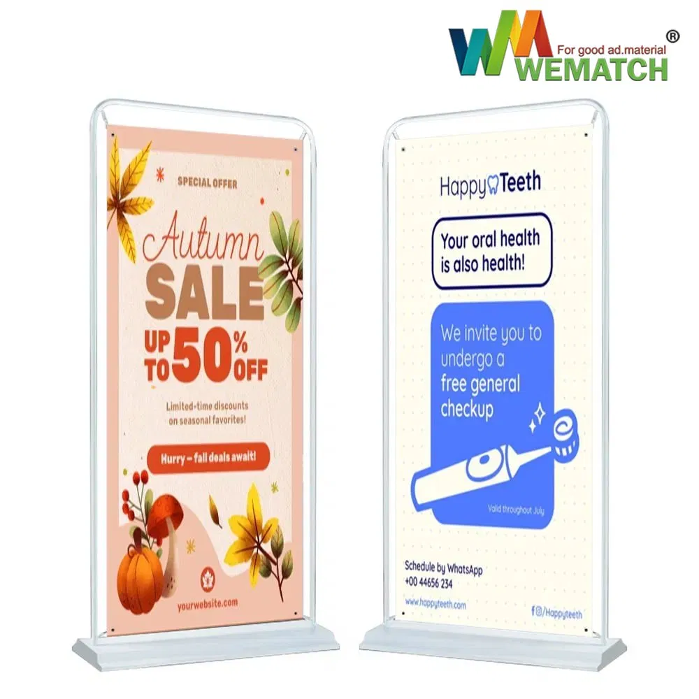 Lightweight Waterbase PVC Door Banner Stand 80X180cm Quick Assembly 80X180cm Banner Stands
