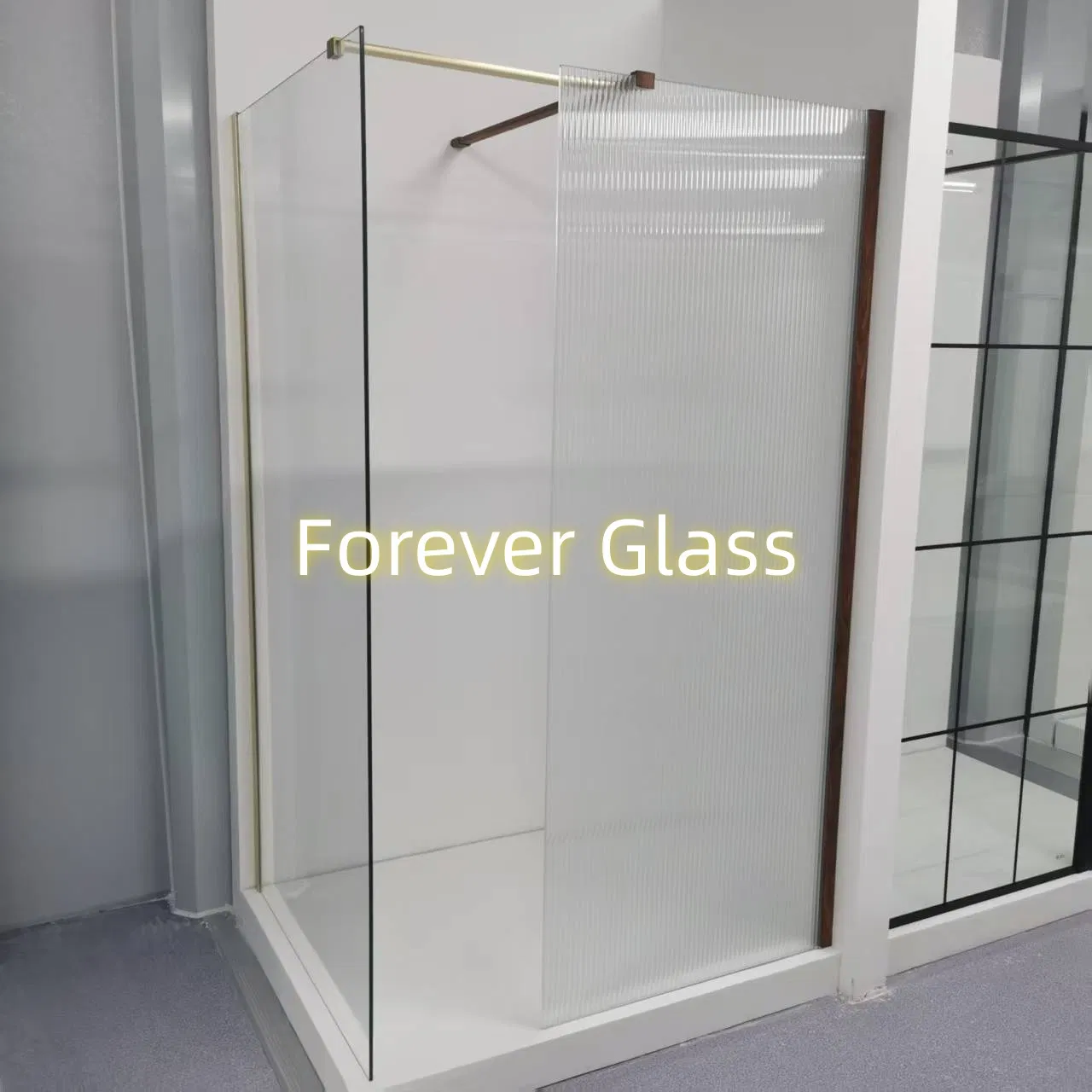 Bathroom Walk in Shower Cubicle Aluminum Frame Glass Shower Enclosure