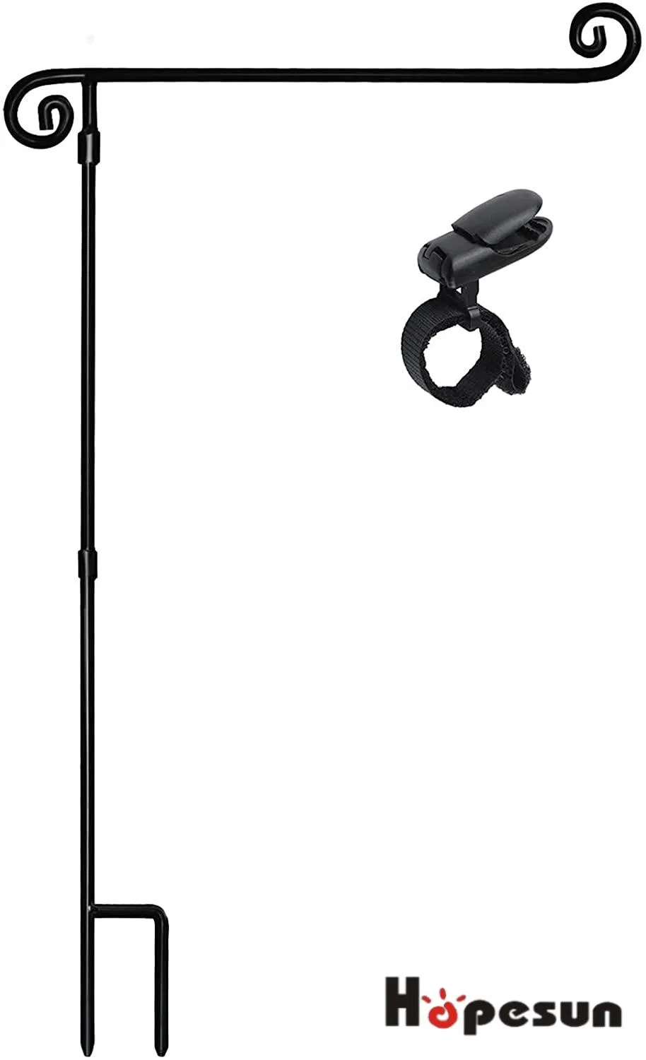 Garden Flag Stand Holder Pole Easy to Install Strong Sturdy Wrought Iron