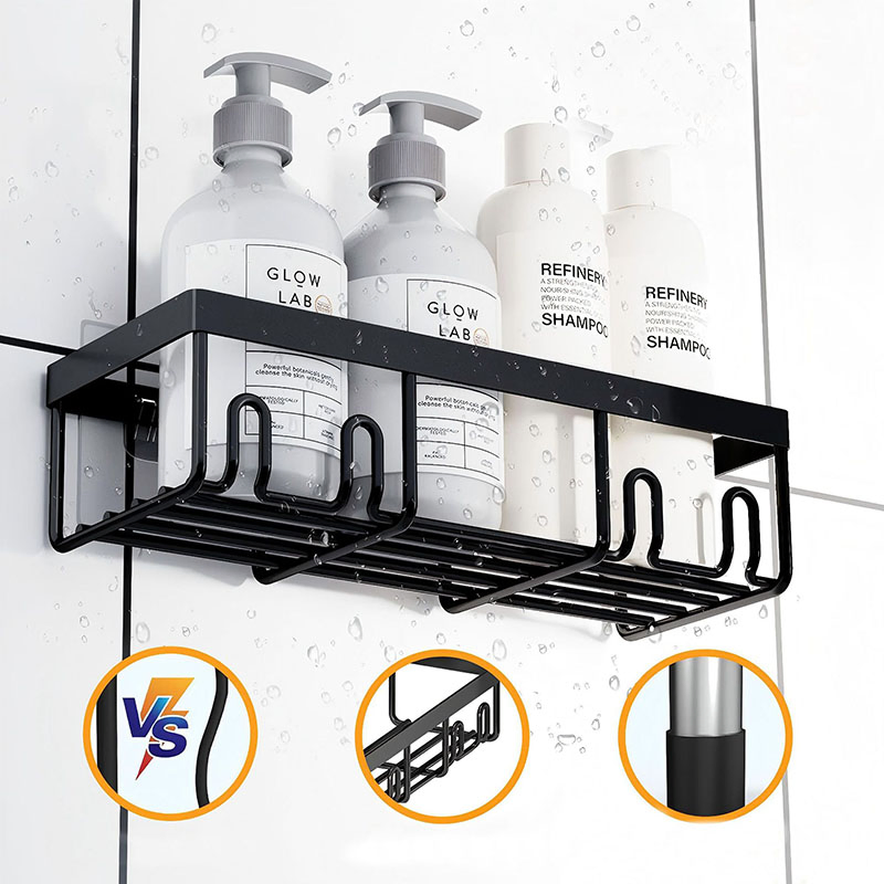 Wholesale Hot Selling Five-in-One Bathroom Punch-Free Cosmetics Toiletries Wall-Mounted Storage Rack