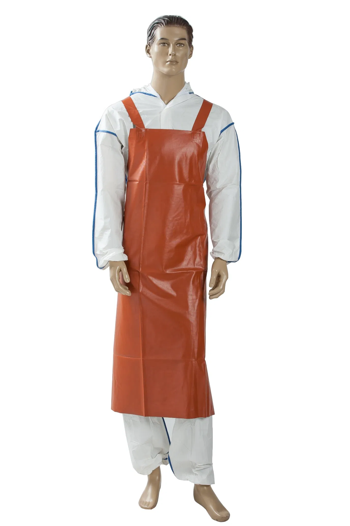 Amber Disposable Reusable Plastic PVC Apron with Welding Ties