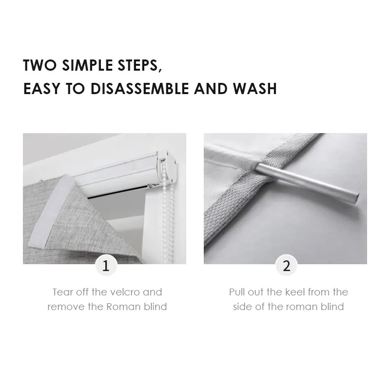 Vikson Blackout Roman Shades for Window Linen Roman Window Shades