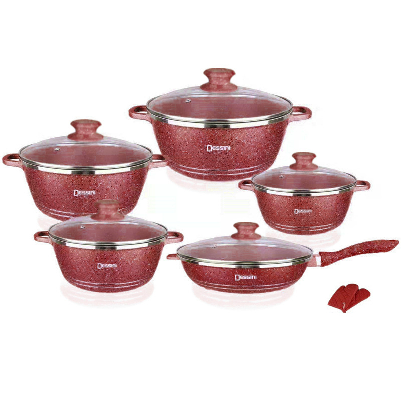 Royal-Dessini Dessini Die Casting Cookware Set Dessini 23 PCS Dessini Pot Set Dessini Cooker Italy Dessini Die Cast Pot Dessini Cookware 12 Pieces Set