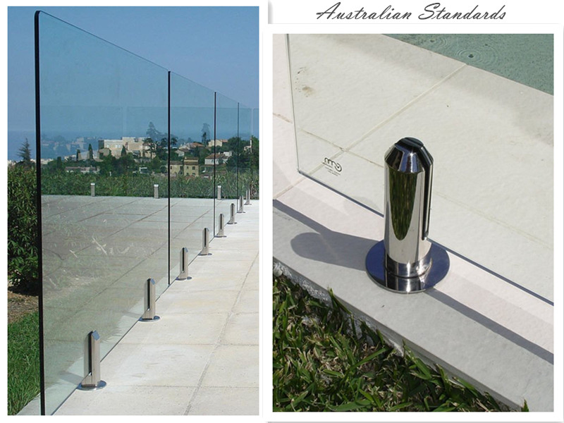 New Design Floor Mount Frameless 10mm Safety Clear Toughened Glass Railing