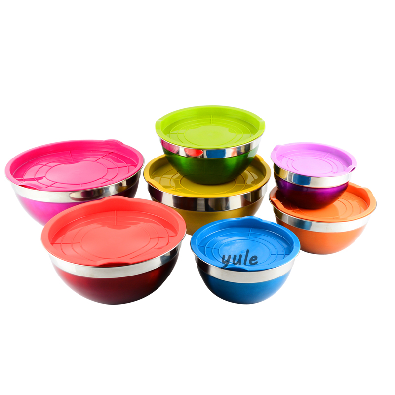 Biodegradable Stainless Steel Salad Bowl with PE Lid