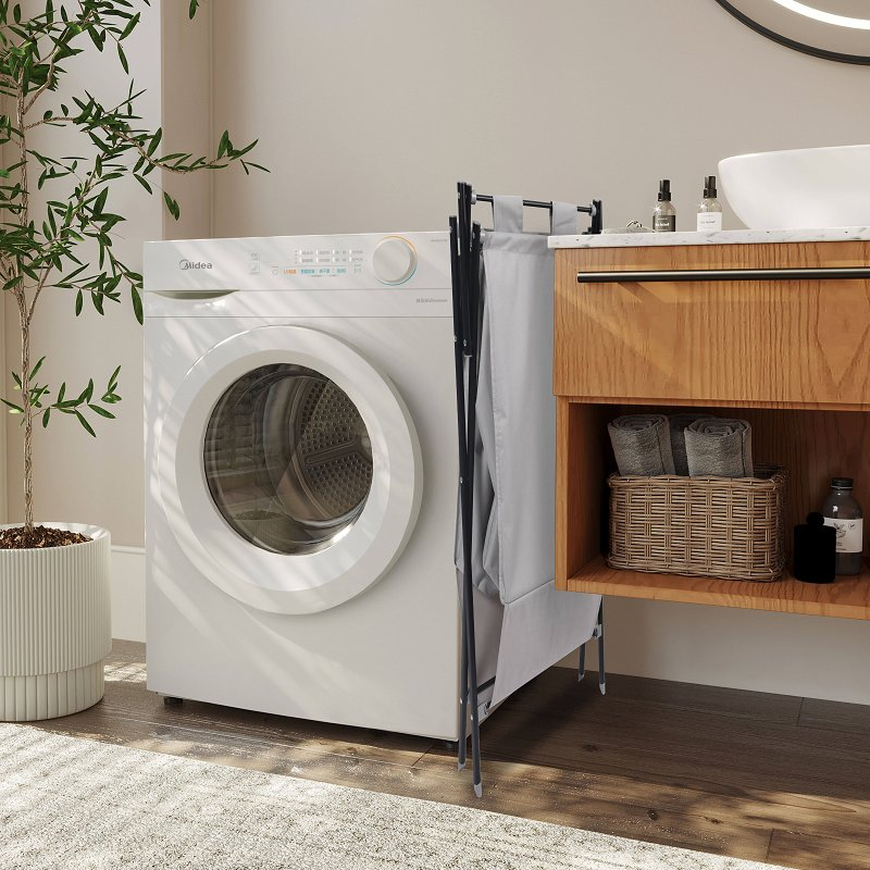 X-Frame Foldable Laundry Oxford Bag 2 Sections Laundry Hamper Washing Clothes Organizer Storage Bag Laundry Folding Basket
