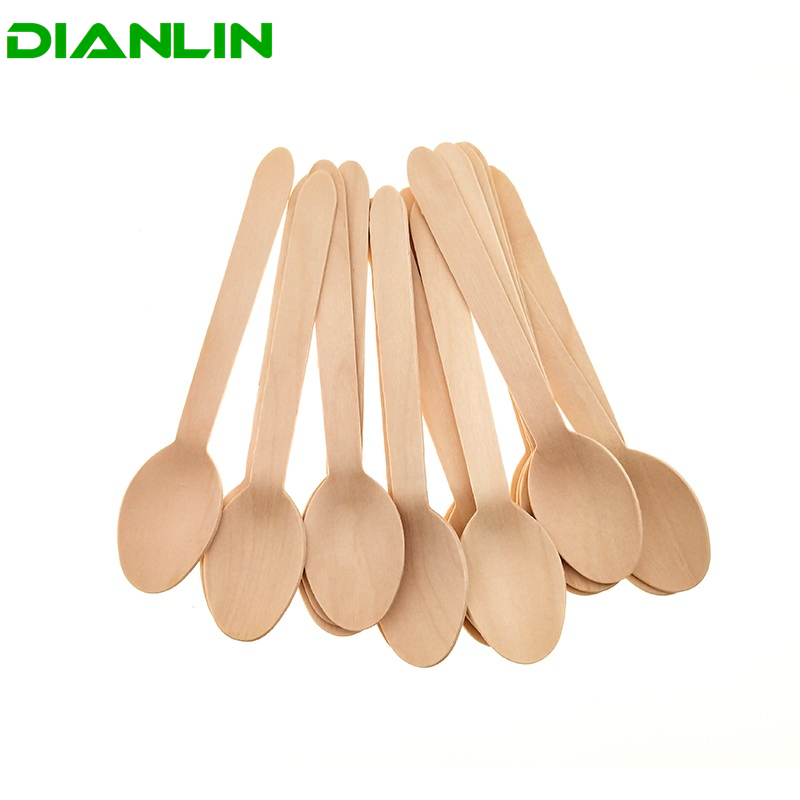 Custom Shape Wooden Tableware Birch Wood Cutlery