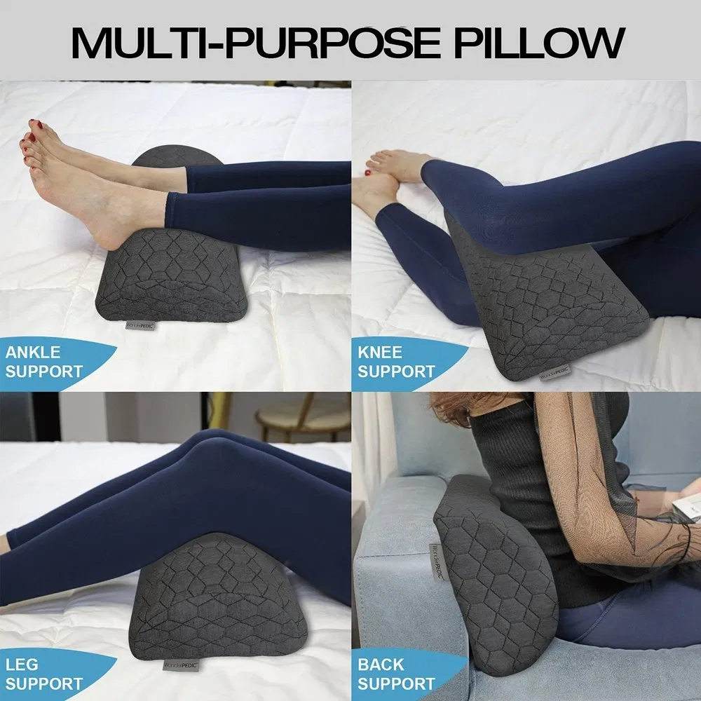 Memory Foam Triangle Bed Wedge Pillow with Additional Cervical Memory Foam Pillow