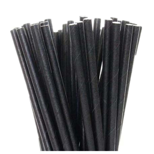 Black Paper Straws Disposable Biodegradable Drinking Straws Paper Stirrer for Drinking