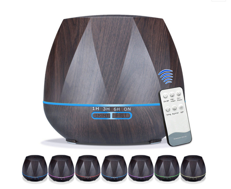 500ml Wood Grain Home Electric Rechargeable Essential Oil Aroma Fragrance Diffuser with RGB LED Light