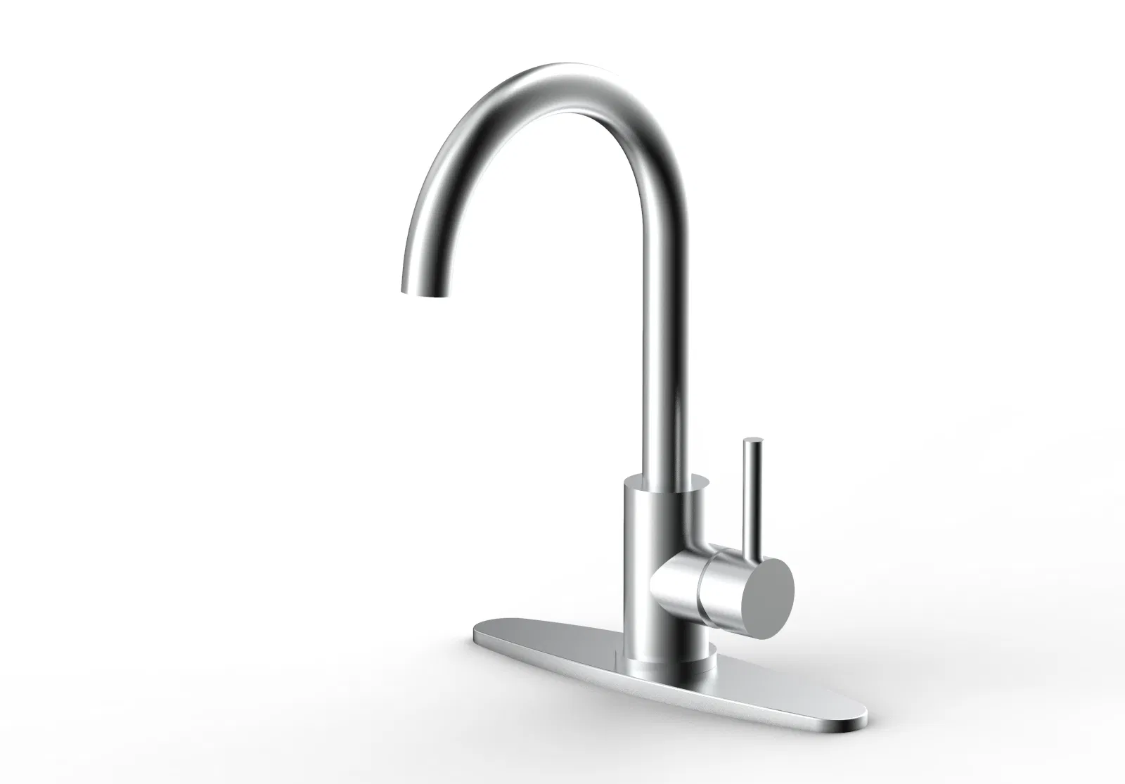 Single Handle Deck Plated SUS304 Matt Black Finish Stainless Steel Kitchen Faucet (NS9003-MB)