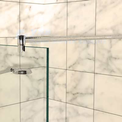 Glass to Wall Shower Curtain Rail and Support Bar System - 2000mm Length