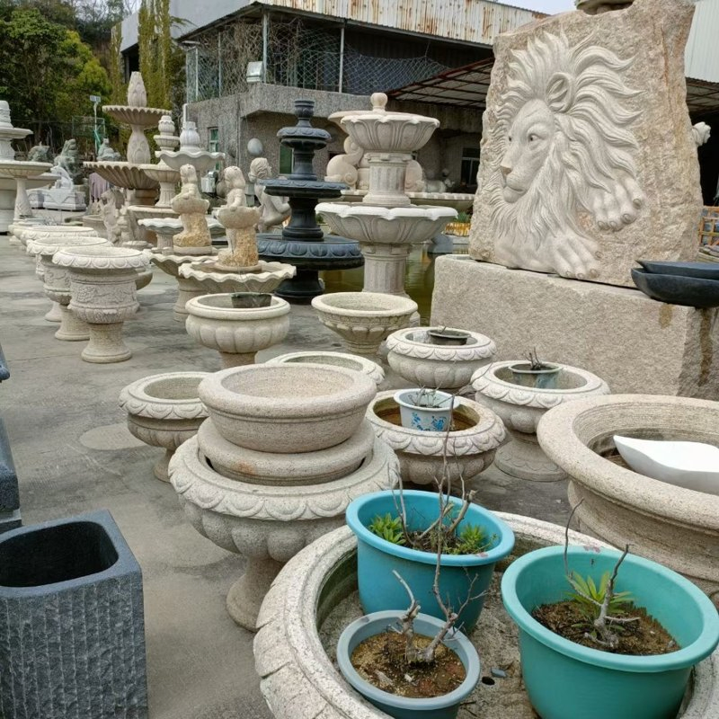 Chinese Granite Planter for Outdoor Decor