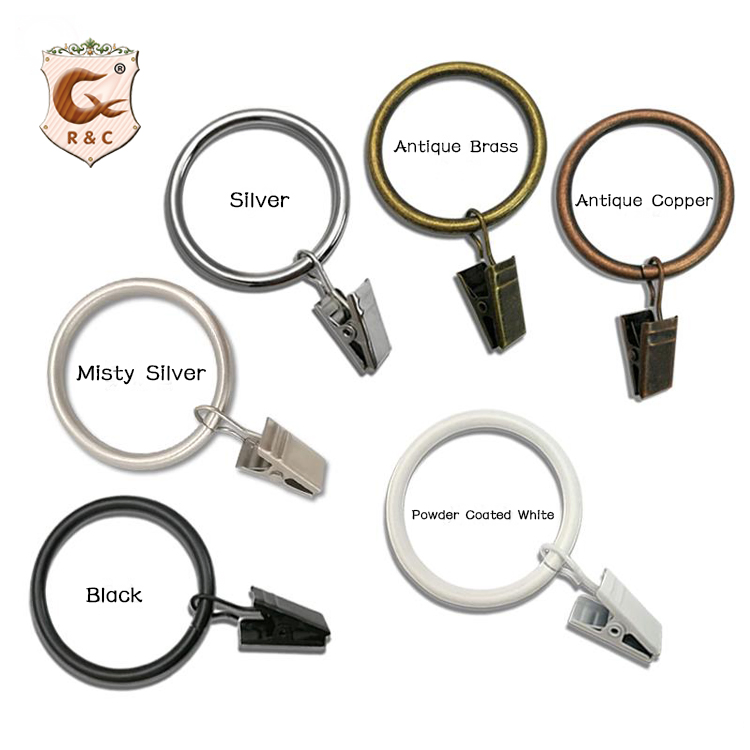 Modern Double Nickel Hooks Shower Curtain Rings Bathroom