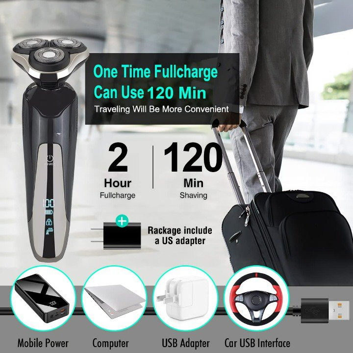 New Arrivals Cordless Waterproof Wet Dry Rechargeable Face Beard Electric Shaver