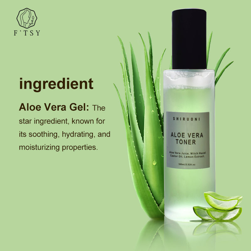 Customized Logo Low MOQ Aloe Vera Moisturizing Brightening and Soothing Face Toner