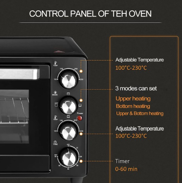 Home Appliance Free Standing Electric Pizza Bakery Mini Rotary Air Fryer Oven