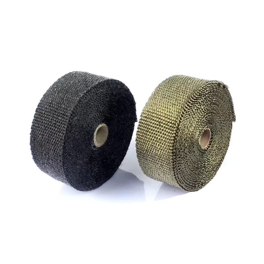Fiberglass Exhaust Header Wrap Automotive Muffler Downpipe Heat Shield Black Tape Exhaust Insulating Wrap