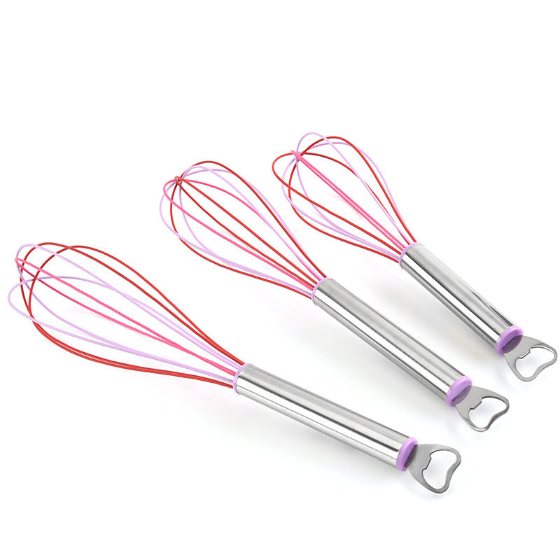 Stainless Steel Non-Stick Coating Colored Balloon Silicone Whisk Egg Whisk