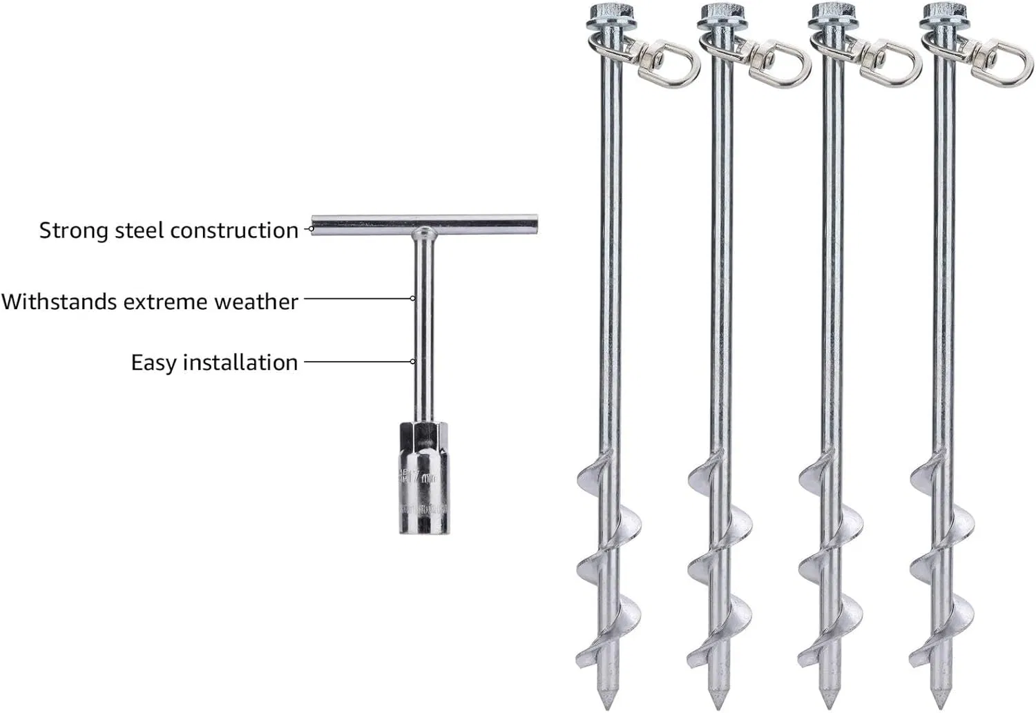 Heavy Duty Ground Anchor Screws: Ideal for Tents and Trampoline Anchor Kits