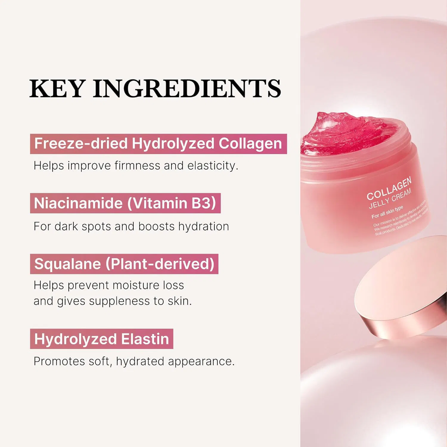 Ls038 Private Label Nicotinamide & Lyophilized Collagen Cream - Moisturizes, Repairs & Brightens.