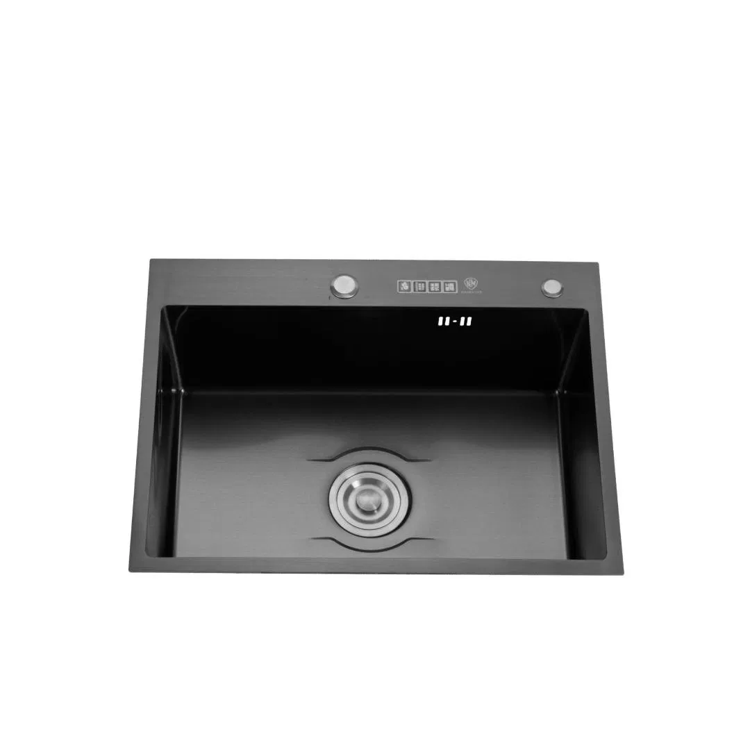 H6045b-Practical Hand-Drawn Double-Hole Stainless Steel Sink