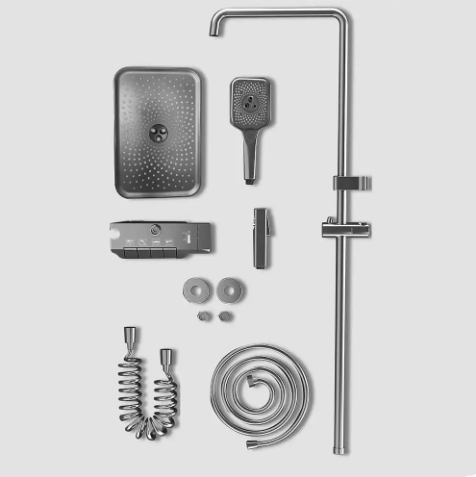 Bathroom Shower Set 4-Piece Piano Keys Bathroom Mixer Faucet with Shower Set