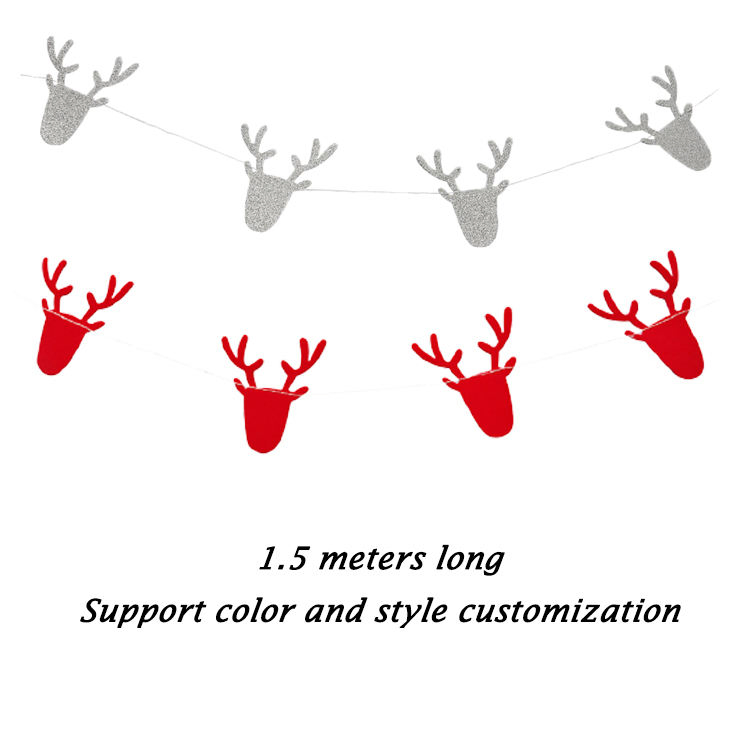Custom Merry Christmas Deer Bunting Flags for Wholesale Orders