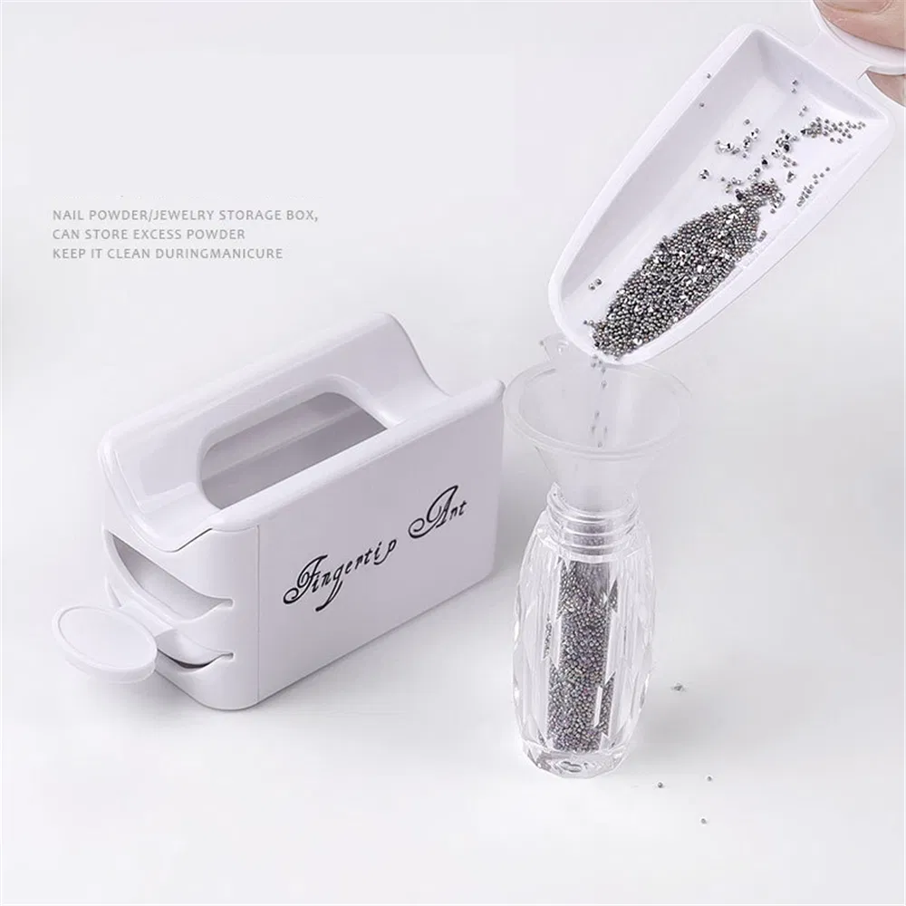 Nail Tools Sequins Glitter Powder Container Recycling Storage Nail Art Powder Recovery Box